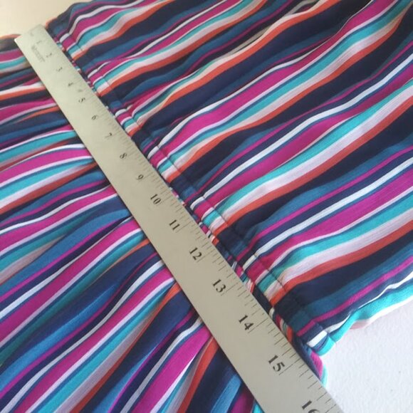 Wonder Nation Girl's size 18 navy blue multicolored  striped dress - Picture 9 of 16